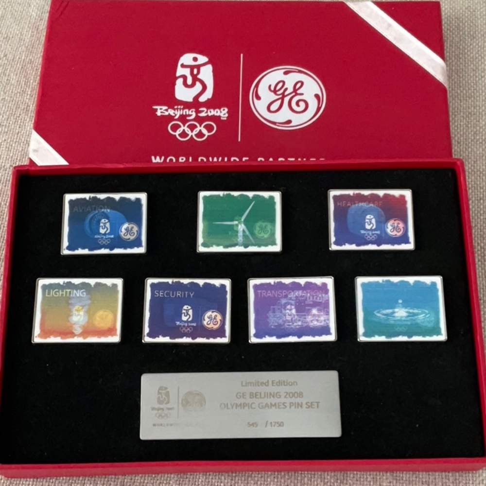 GE Issued Beijing 2008 Olympic Pin Set